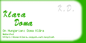 klara doma business card